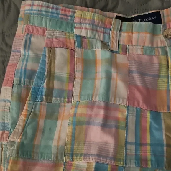 Cape Madras Maine Pastel Colorful Patchwork Bermuda Shorts - Picture 2 of 5
